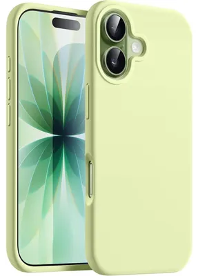 Productafbeelding van Siliconen hoesje voor iPhone 17, 6,3 inch, zacht en soepel, bescherming voor het hele toestel, kleur: groen