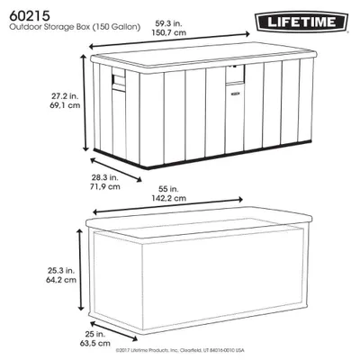 Obrázek produktu pro Venkovní truhla Lifetime Brown 570 L 150 x 69 x 72 cm Ocel Plast