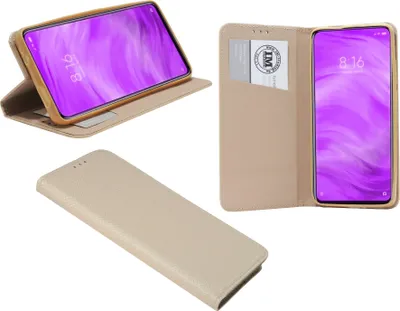Produktbild von cofi1453® Buch Tasche "Smart" kompatibel mit XIAOMI REDMI K20 PRO Handy Hülle Etui Brieftasche Schutzhülle mit Standfunktion, Kartenfach Gold