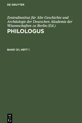 Produktbild von Philologus, Band 121, Heft 1, Philologus Band 121, Heft 1