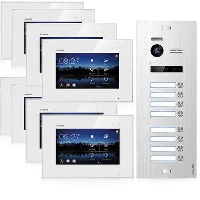 Produktbild von Video Türsprechanlage für 8 Familienhaus, 8x Monitore