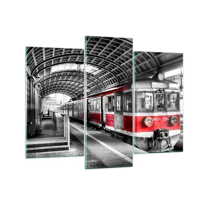 Produktbild von Bilder auf glas - Bahn Bahnhof Zug Transport - 130x100cm - Glasbilder - Wandbilder - Kunstdruck - zum Aufhängen bereit - Wanddekoration aus Glas - Glas Bilder - Wandbild auf Glas - GCB130x100-2558