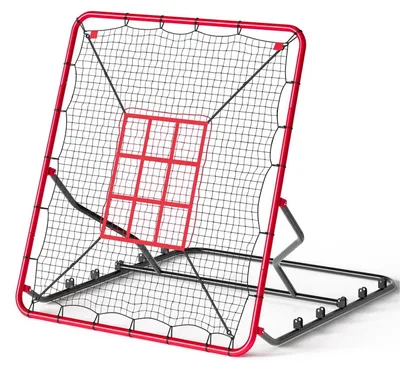 Produktbild von Rebounder Netz - Trainingsnetz für Kinder - Winkel Verstellbar - Tragbar Klappbar - Fußball, Baseball & Softball - Fangen und Passen Trainieren