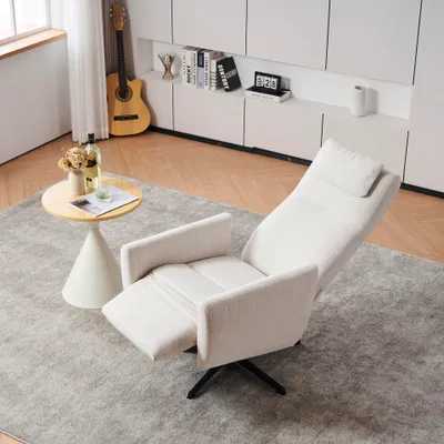 Produktbild von STILVORA Moderner Relaxsessel Liegestuhl mit Fußstütze,drehbarer Fernsehsessel mit Liegefunktion,Loungesessel für Wohnzimmer,Beige