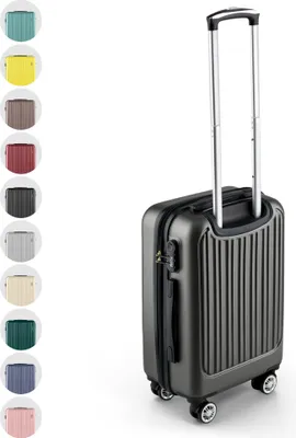 Produktbild von Easy Move ABS Hartschalenkoffer - Trolley Koffer mit 360° Rädern, Zahlen-Schloss - Reisekoffer, Hartschalenkoffer, Luggage (Dark Gray, 54cm)