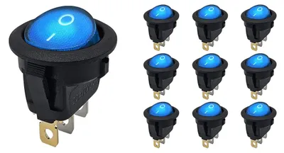 Productafbeelding van ProRide Wipschakelaar ON-OFF - 12V/20A - 3-Pins - Blauw - 10 Stuks
