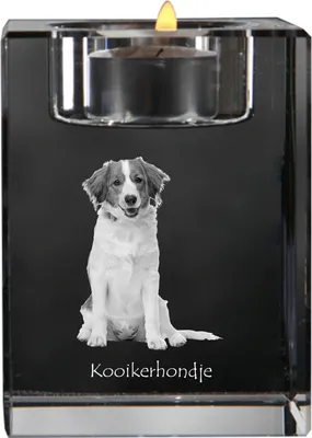 Produktbild von Kooikerhondje - Kerzenhalter mit Hundefoto, Teelichthalter aus Kristall, personalisiertes Geschenk der Marke Art-Dog