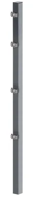 Produktbild von Alberts Zaunpfosten Doppelstabmattte, Länge 120 cm für Mattenhöhe 80 cm, Stärke 60 x 40 mm, zum Einbetonieren, inkl. Klemmlasche innenliegend, anthrazit
