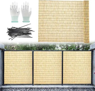 Productafbeelding van Rieten Hekrol - Privacy Scherm - Buiten Afschermen - Handgeweven Rieten - H150cmxL245cm - Natuurlijk