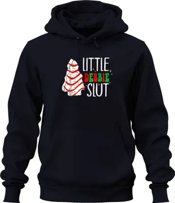 Produktbild von LITTLE DEBBIE SLUT Weihnachten frech lustig Geschenk Cookie Retro Uni Hoodie Kapuzenpullover, Navy, XXL