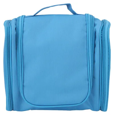 Produktbild von Hängender Kulturbeutel, großes Fassungsvermögen, tragbar, wasserdicht, Reise-Kosmetiktasche, Aufbewahrungstasche für Reisebad, blau