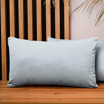 Obrázek produktu pro MG Design, sada 2 povlaků na polštáře, 40 x 80 cm, světle šedá barva - s zipem, sametově měkká s jemným leskem, snadno se udržuje a je odolná