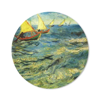 Produktbild von MuchoWow® Mauspad Mousepad Fischerboote auf dem Meer - Vincent van Gogh 20x20 cm - Mousepads - Maus Mat - Pad - Mausunterlage - Schreibtischmatte