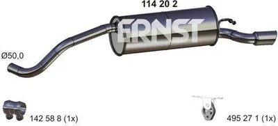 Produktbild von ERNST 114202 Endschalldämpfer für VW Polo Schrägheck (6R1, 6C1) Auspuff