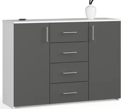 Produktbild von Akord Kommode Weiß/Grau (Graphit) 35X110X85 Cm