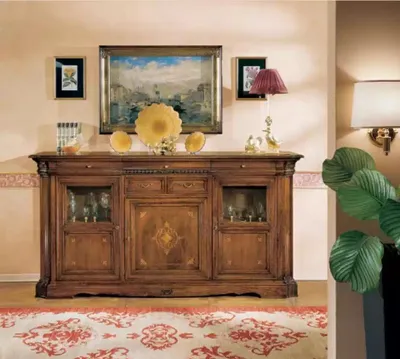 Produktbild von Sideboard Wohnzimmer Kommode mit Schubladen Holz Schrank Braun