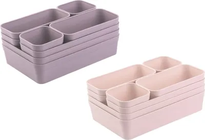 Produktbild von Gariella 2 x Schubladen Organizer 8-teilig Flieder+Rosa