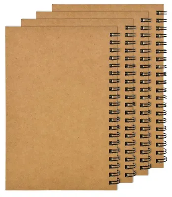 Image de Carnet de croquis A5, 100 pages, couverture marron, reliure spirale, papier 150 g/m²