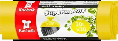 Zdjęcie produktu dla Worki na śmieci 20 L żółte worki na odpady 20 sztuk HDPE MAŁE do plastiku