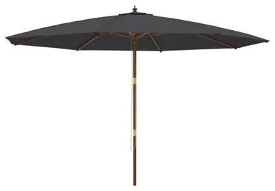 Produktbild von vidaXL Sonnenschirm mit Holzmast Schwarz 400x273 cm