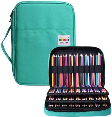 Produktbild von Grünes Etui mit 220 Fächern für Stifte und Pinsel