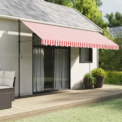 Zdjęcie produktu dla Maison Exclusive - Markiza ręczna, czerwono-biała w paski, 4,5 m