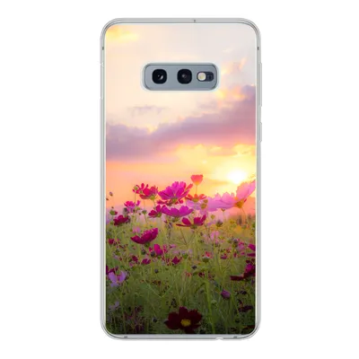 Produktbild von MuchoWow® Handyhülle Schutzhülle Hülle für Samsung Galaxy S10e Sonnenuntergang - Blumen - Rosa - Natur - Grün Silikon Softcase Handy Hülle - Handy