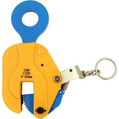 Produktbild von Vertikaler Blechgreifer - Blechhebeklemme für Kran - 1 t Tragkraft - 0–20 mm Greifbereich - Für Blechheben und Transport