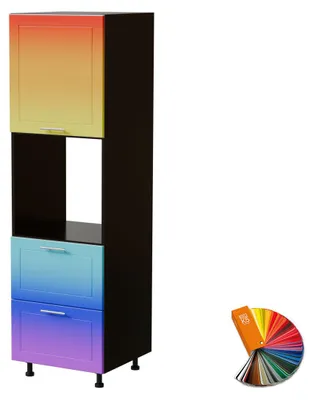 Produktbild von Backofenumbauschrank BARI 60x207cm lackiert Ausführung wählbar BA-D14/RU/2 - 356,RAL Wunschfarbe matt (K5),schwarz
