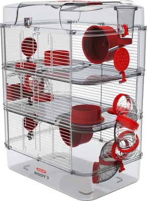 Immagine prodotto di ZOLUX Rody3 trio 3-tier cage - For hamsters. mice and gerbils - L 41 x D 27 x H 53 cm - Grenadine