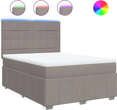 Produktbild von vidaXL Boxspringbett mit Matratze Taupe 160x200 cm Stoff