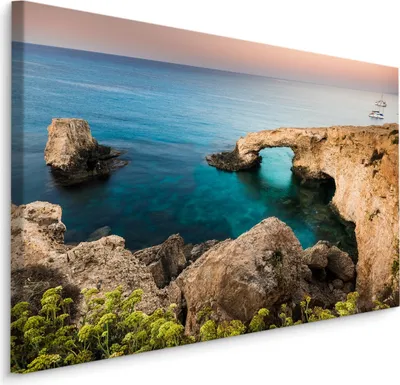 Produktbild von Fabelhafte Canvas LEINWAND BILDER 120x80 cm XXL Kunstdruck Meer Felsen Dämmerung