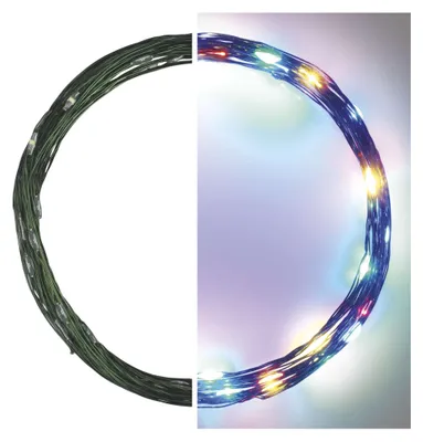 LED vánoční nano řetěz zelený, 4 m, venkovní i vnitřní, multicolor, časovač