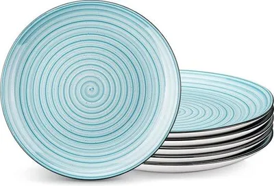 Produktbild von Blauer Teller, 6er Set, 26,8 cm, Spülmaschinenfest, Mikrowellenfest, Pasta
