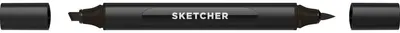 Produktbild von Molotow Twinmarker Sketcher brush+chisel BL600 schwarz