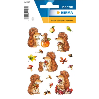 Produktbild von HERMA Sticker DECOR "Igel" 3 Blatt à 16 Sticker