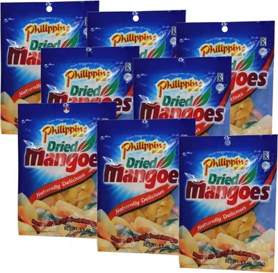 Produktbild von 8er Pack Philippine BRAND getrocknete Mangos (8x 100g) | Mango-Streifen | Dried Mangoes