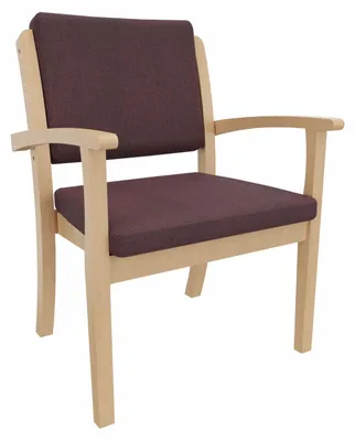 Produktbild von Schwerlaststuhl Alexander XXL – Stuhl mit Armlehnen für Schwergewichtige bis 250 kg – 52cm Sitzhöhe.Stoffbezug:Stoff Kariba Bordeaux,Bodengleiter:Kunststoff Weiss