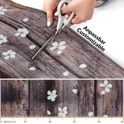 Passatoia da cucina e per corridoio in tessuto SPRINTY marrone legno fiore resistente, immagine principale