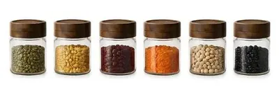 Productafbeelding van Space Kruidenpotjesset 6 stuks 160 ml 6,5 x 8 cm Acaciahout