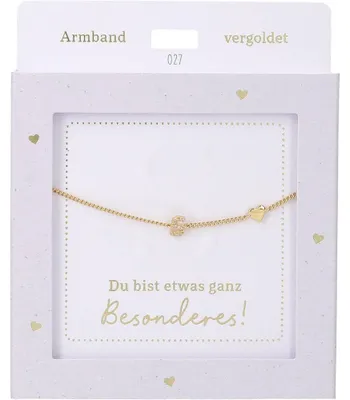 Produktbild von Depesche Armband Gold mit S-Anhänger und Herz - Freundschaftsschmuck