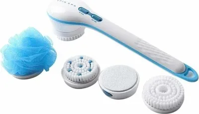 Produktbild von Elektrische Duschbürste Spin Spa Bürste Körperbürste Peeling SPA Massagewäscher mit 5 Ersatzbürstenköpfen