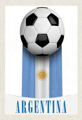 Produktbild von vianmo Holzschild 30x20 cm Argentinien Flagge Fußball Bildmotiv Reisemotiv Abenteuer Reisen