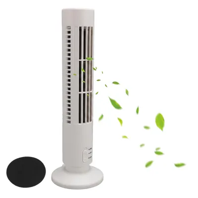 Zdjęcie produktu dla Wentylator do chłodzenia wież, wentylator biurkowy bez łopatek, 2 stopnie prędkości, cichy wentylator, zasilanie USB, do użytku w domu, sypialni, biurze, kolor biały