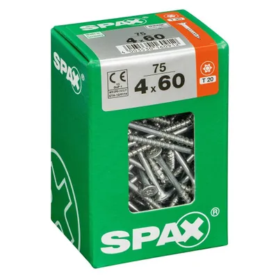 Image de Lot De 75 Vis Acier Tête Fraisée Torx Spax, Diam.4 Mm X L.60 Mm