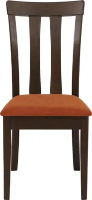 Image de lot de 6 chaises de salle à manger HWC-G46, chaise de cuisine, tissu/textile bois massif ~ structure foncée, orange