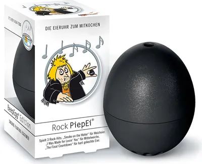 Immagine prodotto di Brainstream PiepEi 'Rock' timer per uova / cuoci uova con 3 melodie per 3 gradi di durezza, nero (1 pezzo)