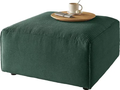 Produktbild von KAWOLA Hocker RANI Polsterhocker Cord smaragd