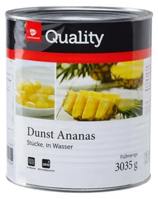 Zdjęcie produktu dla TGQ Ananas w kawałkach w wodzie 3035g