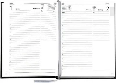 Produktbild von Buchkalender A5 1 Tag/Seite Balacron schwarz 2027